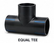 Wetpipe HDPE equal tee fitting for branching PE100 pipeline systems